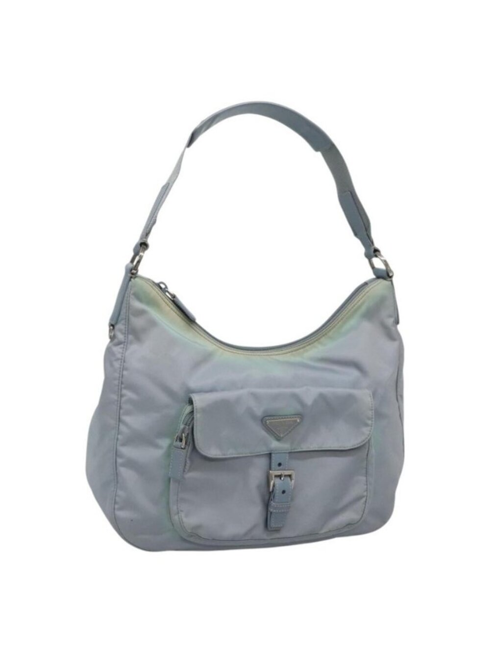 Authentic PRADA Shoulder Bag Nylon Light Blue